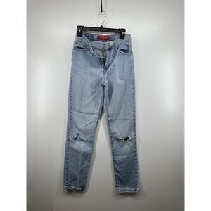 Levi's 512 High Rise Slim Fit Tapered Jeans sz 6 M Blue Denim distressed stretch